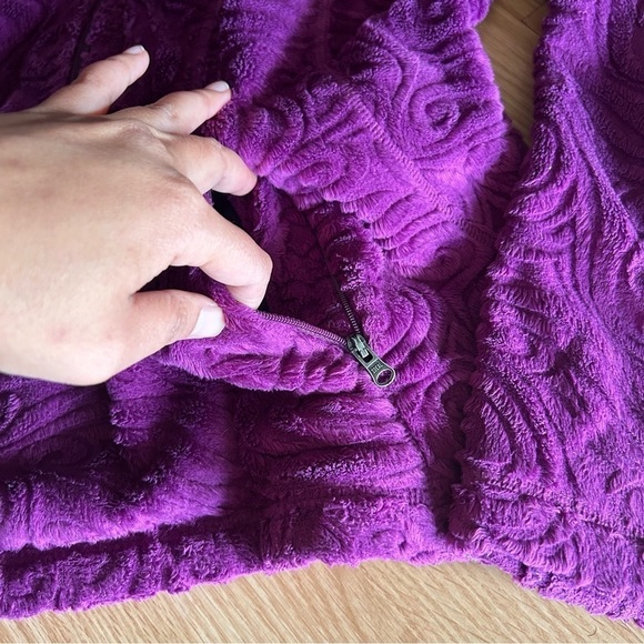 Athleta Purple Plush Fleece Half Zipped Jacket Women’s Small - Picture 5 of 9
